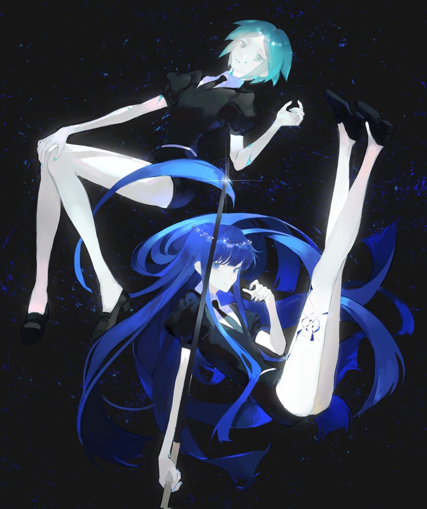 phosphophyllite and lapis lazuli (houseki no kuni) drawn by fengguai
