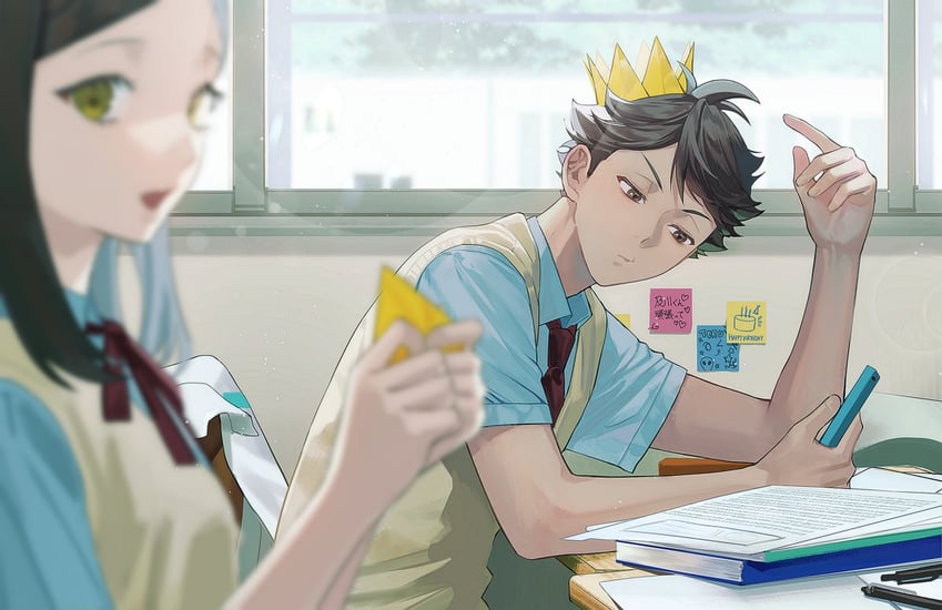 oikawa tooru (original and 1 more) drawn by owbajoesigh