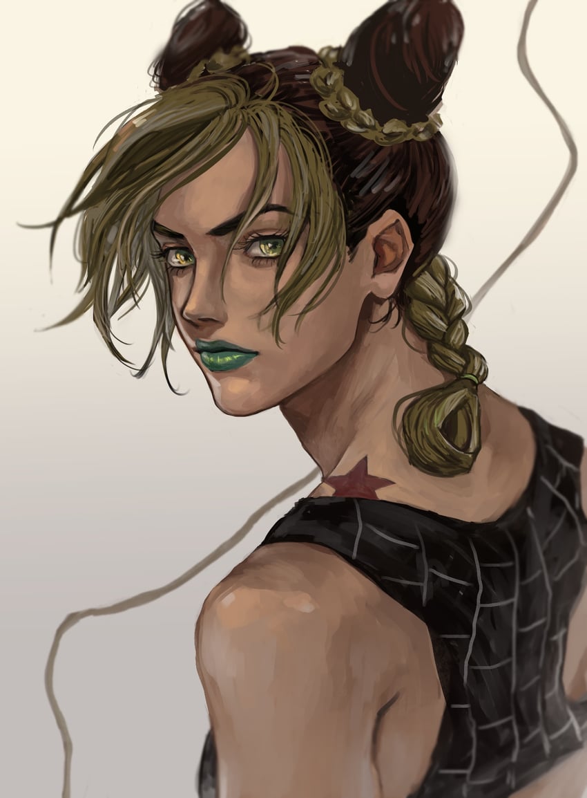 kujo jolyne (jojo no kimyou na bouken and 1 more) drawn by snr_snr