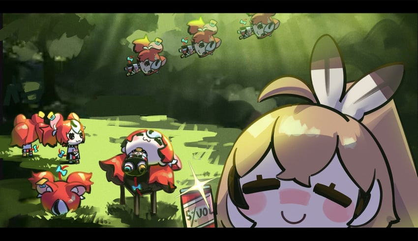 nanashi mumei, hakos baelz, smol mumei, and smol baelz (hololive and 1 more) drawn by onecolo133