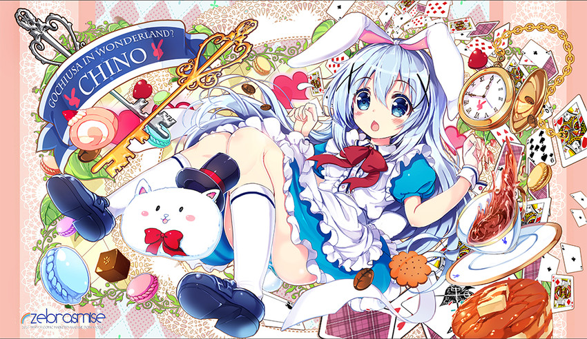 kafuu chino, alice, and tippy (gochuumon wa usagi desu ka? and 1 more) drawn by akabane_(zebrasmise) and rollcake_(rollcakecreator)