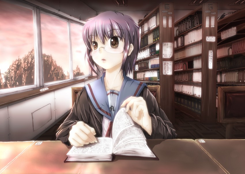nagato yuki (suzumiya haruhi no yuuutsu and 1 more) drawn by kaya_(nari1-24)
