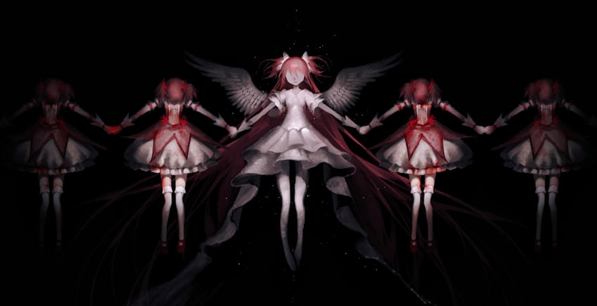 kaname madoka and ultimate madoka (mahou shoujo madoka magica) drawn by huli_xiaobai