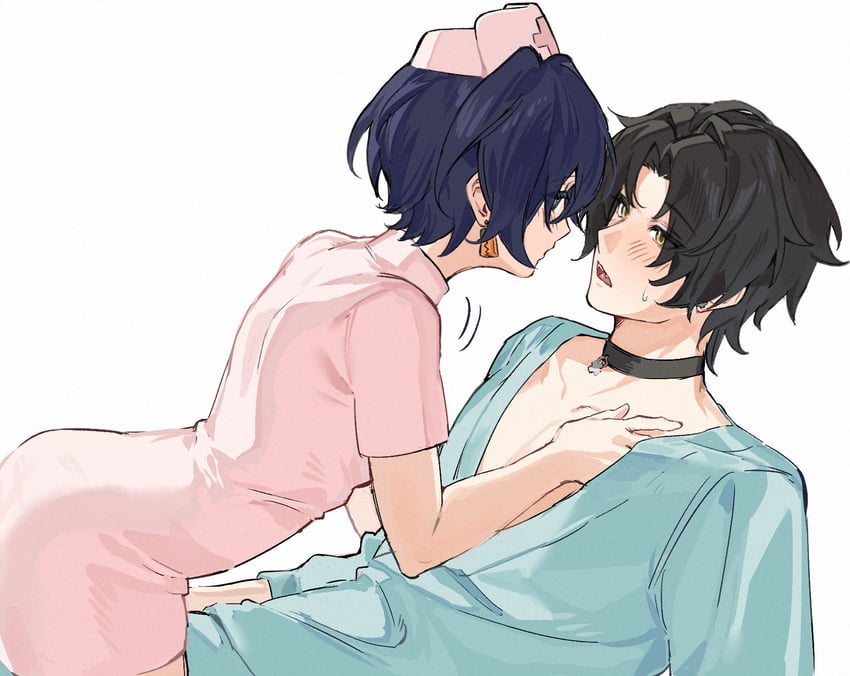 belle and asaba harumasa (zenless zone zero) drawn by meat7955