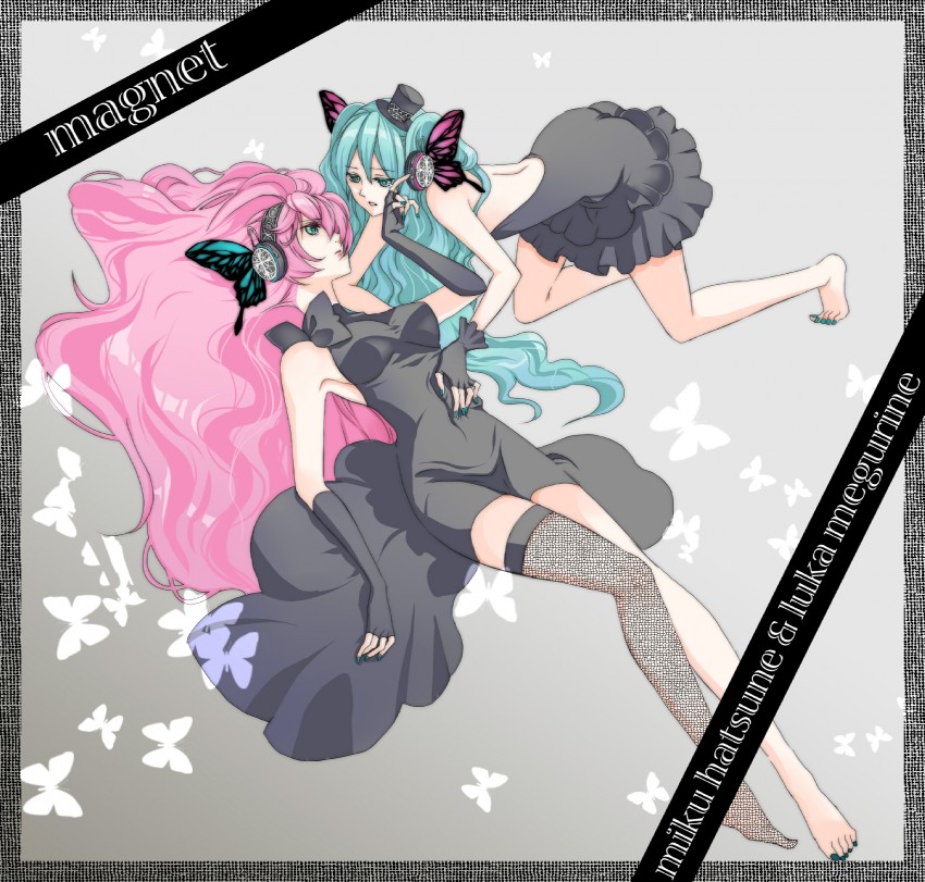 hatsune miku and megurine luka (vocaloid and 1 more) drawn by suzushiro