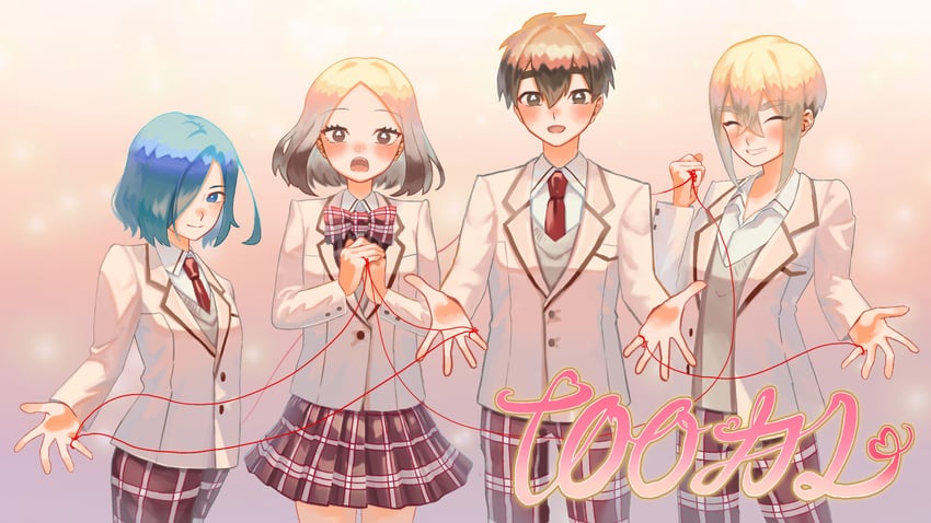 aijou rentarou, sutou iku, nakaji uto, and meido mai (kimi no koto ga dai dai dai dai daisuki na 100-nin no kanojo) drawn by koitan