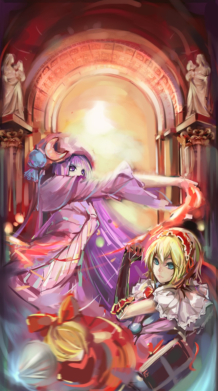 alice margatroid, patchouli knowledge, and shanghai doll (touhou) drawn by alisa_(kuro_no_sakura)