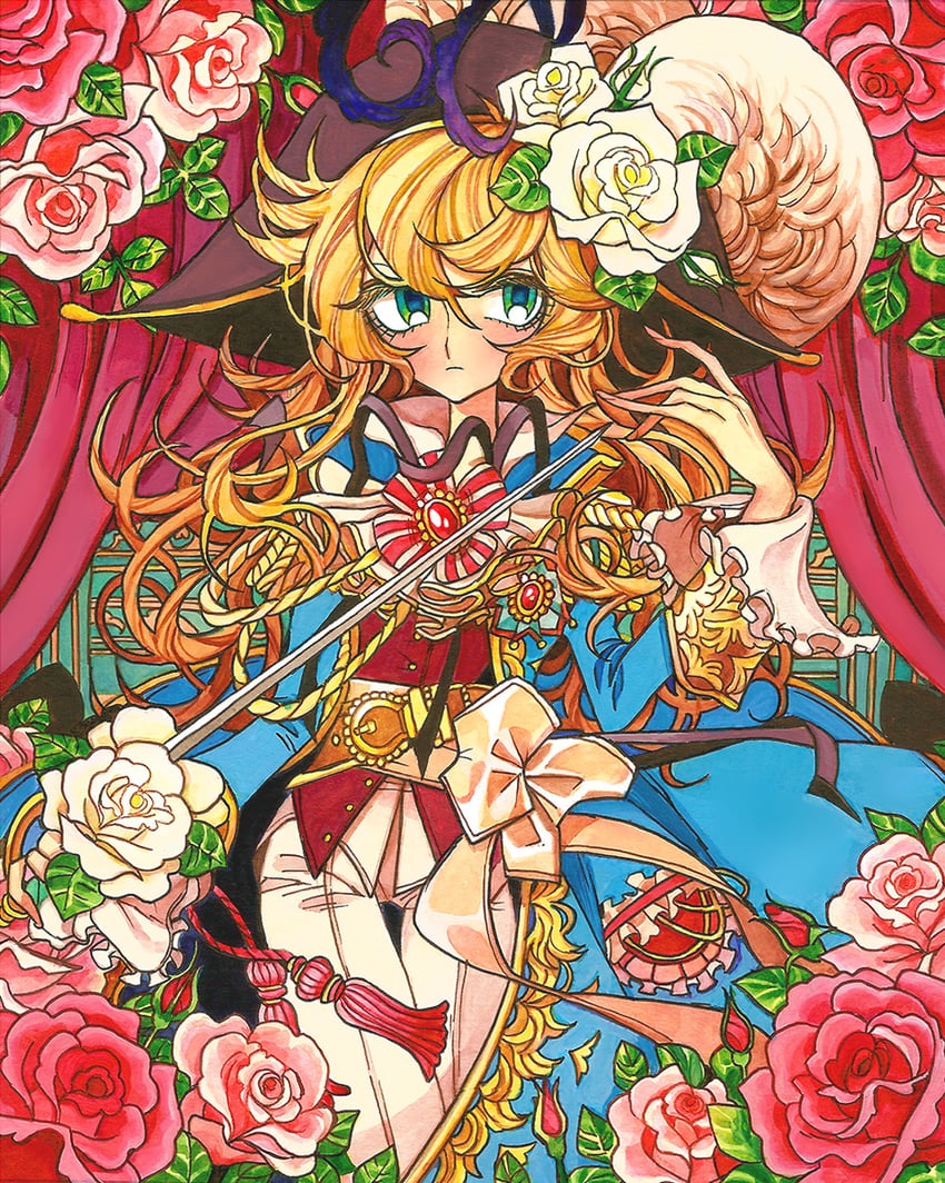 oscar francois de jarjayes (versailles no bara) drawn by meremero