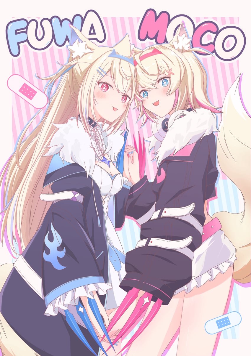 fuwawa abyssgard and mococo abyssgard (hololive and 1 more) drawn by chamomile_(kazumasa)
