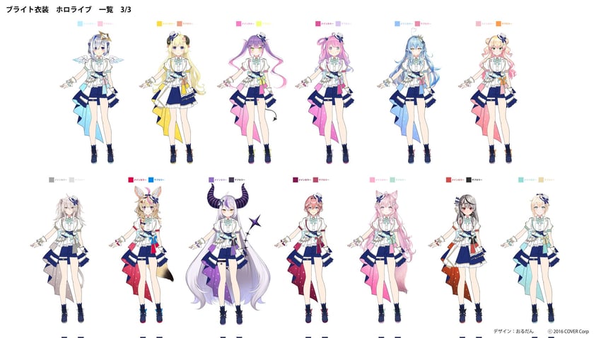 tokoyami towa, sakamata chloe, amane kanata, yukihana lamy, shishiro botan, and 8 more (hololive) drawn by amagai_tarou