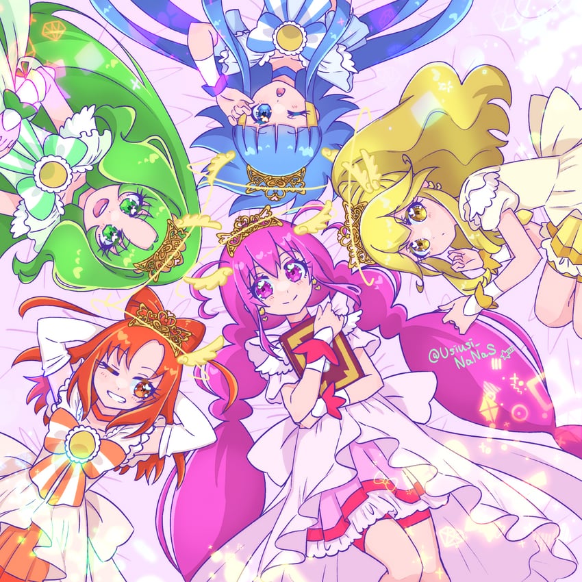 midorikawa nao, kise yayoi, aoki reika, hino akane, hoshizora miyuki, and 5 more (precure and 1 more) drawn by usiusi_nanas