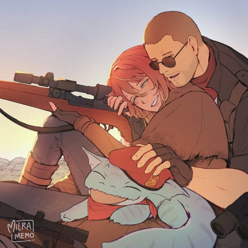 courier, noelle rutherford, craig boone, and jalapeno (fallout and 1 more) drawn by milramemo