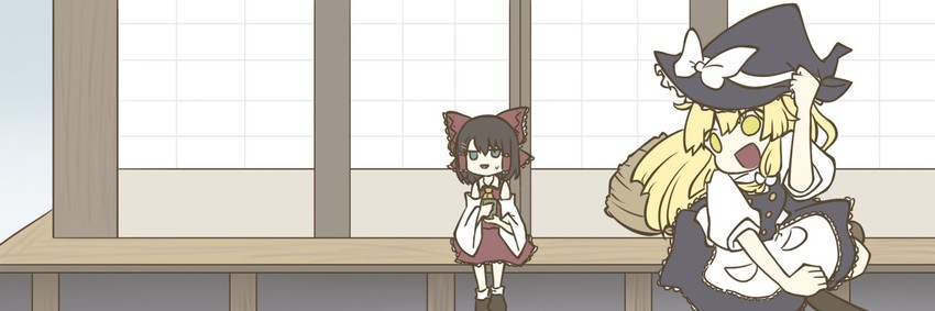 hakurei reimu, kirisame marisa, tsurumaki kokoro, and okusawa misaki (touhou and 1 more) drawn by shimada_yuuka