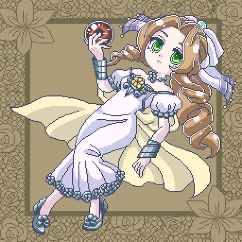 aerith gainsborough (final fantasy and 1 more) drawn by bbbboour