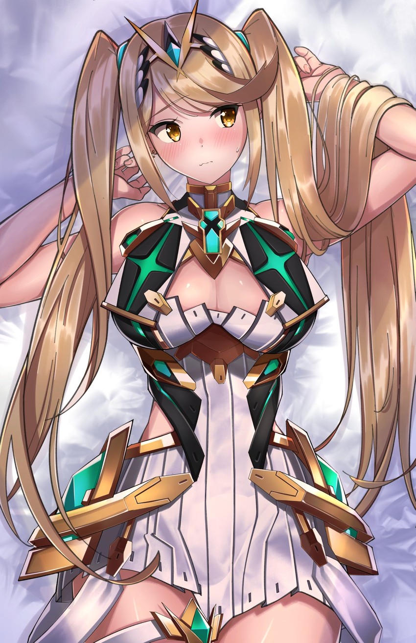 mythra (xenoblade chronicles and 1 more) drawn by nakazou2000