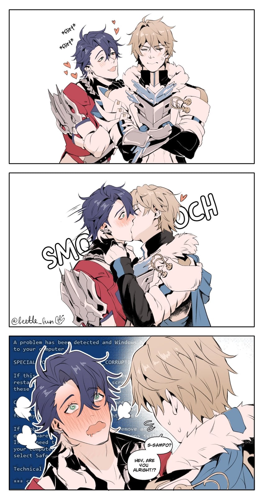 sampo koski and gepard landau (honkai and 1 more) drawn by beetle_bun