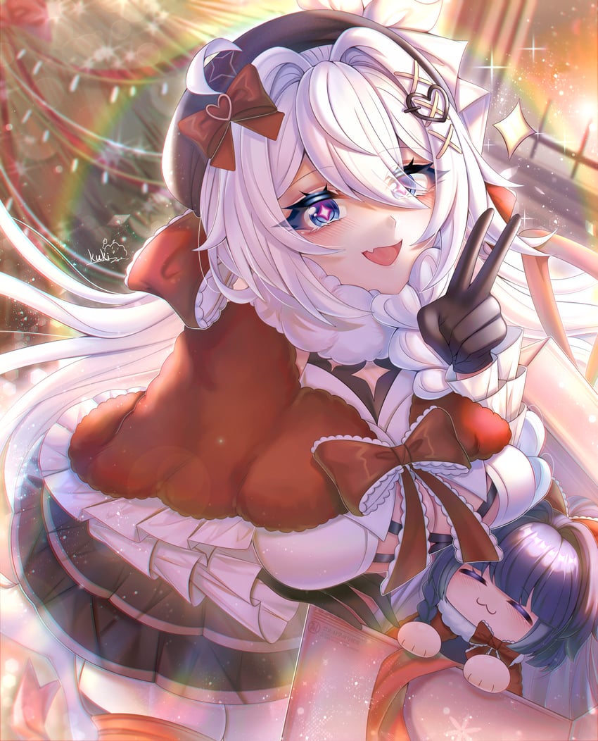 kiana kaslana and raiden mei (honkai and 1 more) drawn by cutescookie