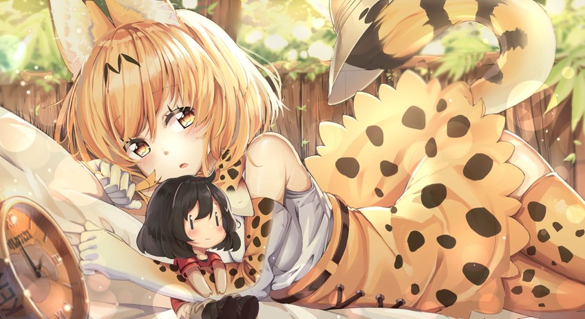 serval and kaban (kemono friends) drawn by animal_ears_(norankkori)