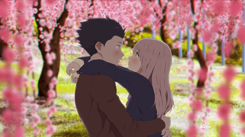 nishimiya shouko and ishida shouya (koe no katachi) drawn by carlo_montie
