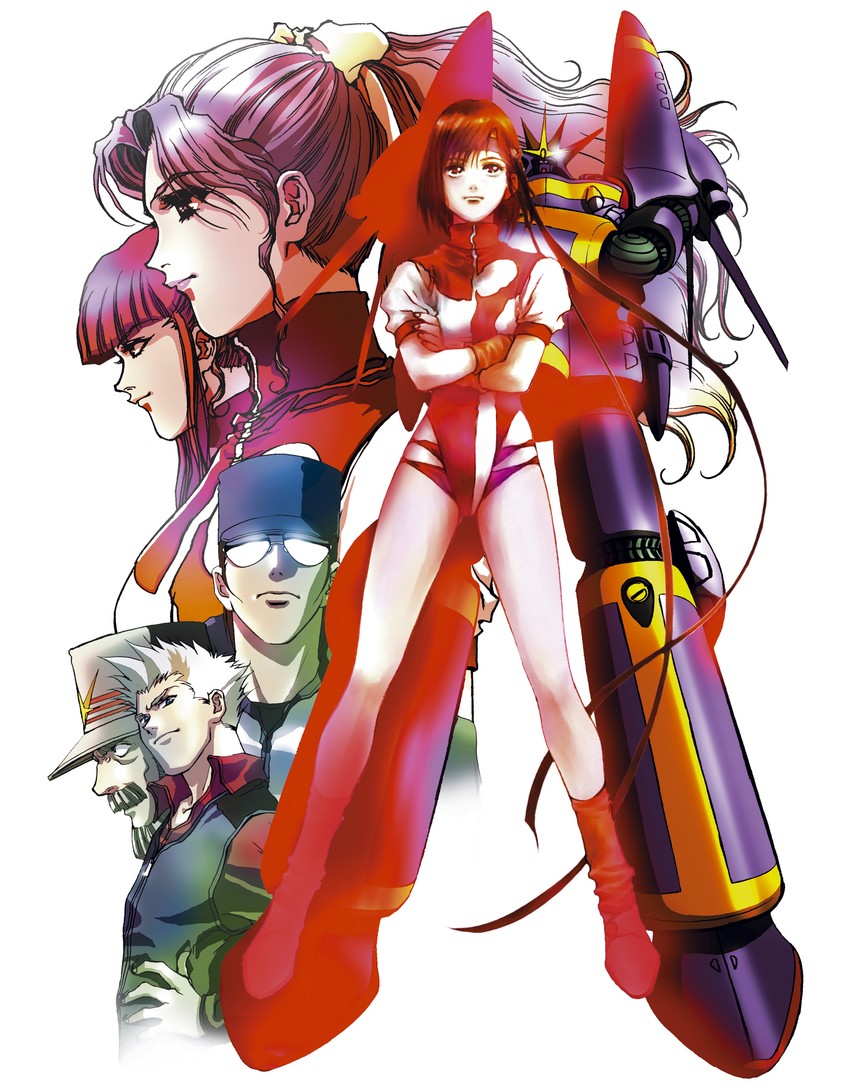 takaya noriko, gunbuster, jung freud, amano kazumi, oota kouichirou, and 2 more (top wo nerae!) drawn by mikimoto_haruhiko