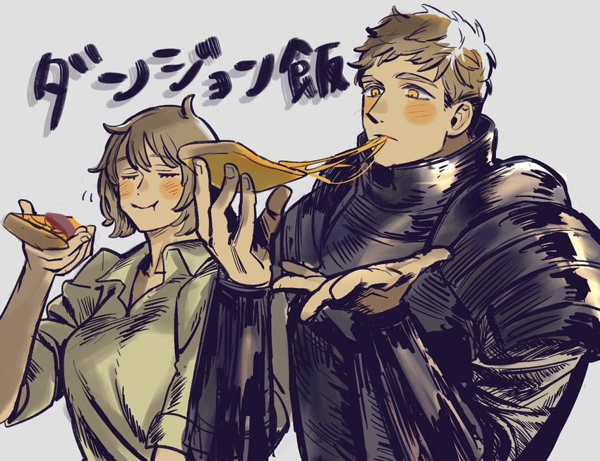 falin touden and laios touden (dungeon meshi) drawn by nahnohk