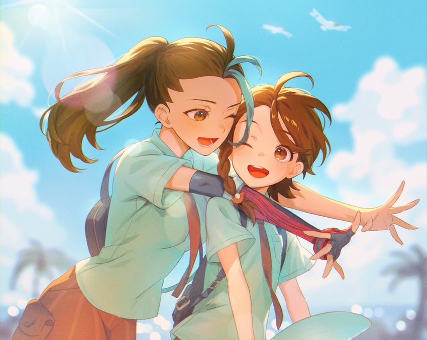 juliana and nemona (pokemon and 1 more) drawn by raji_(aranmax)