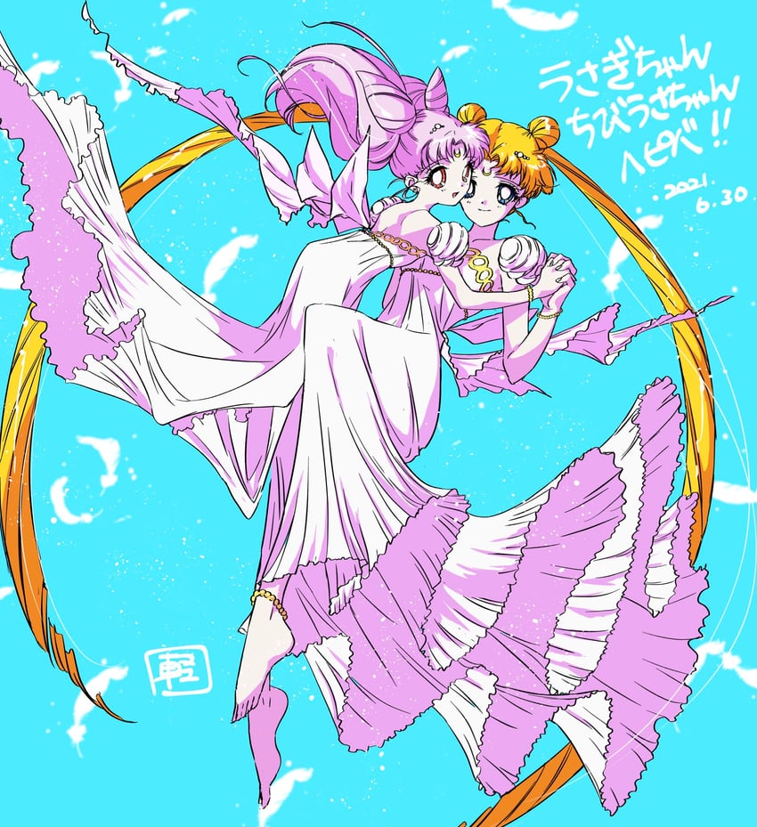 tsukino usagi, chibi usa, princess serenity, and small lady serenity (bishoujo senshi sailor moon and 1 more) drawn by murimajimuri