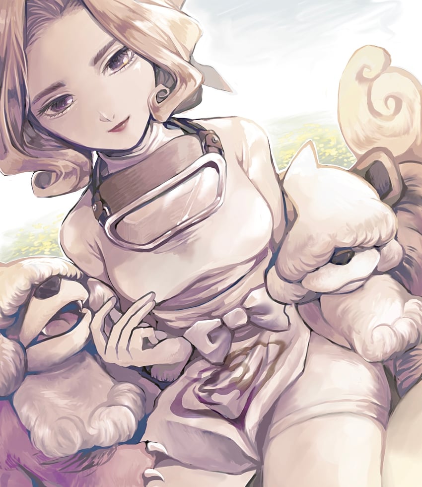 hisuian growlithe and palina (pokemon and 1 more) drawn by konnyakutarooou