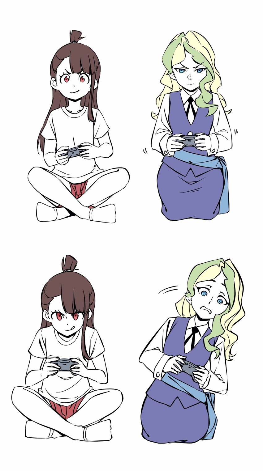 kagari atsuko and diana cavendish (little witch academia) drawn by seren_lwa