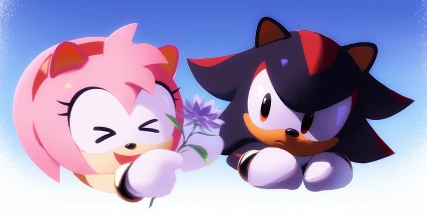 shadow the hedgehog and amy rose (sonic and 1 more) drawn by murzanic