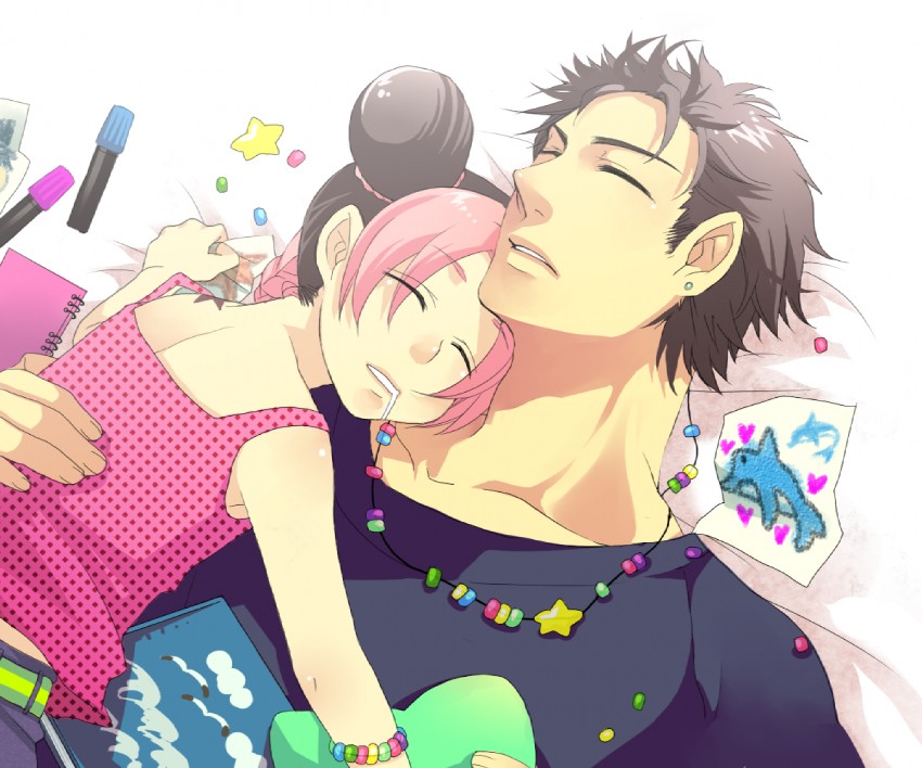 kujo jotaro and kujo jolyne (jojo no kimyou na bouken and 1 more) drawn by hanaichi_(hana13)