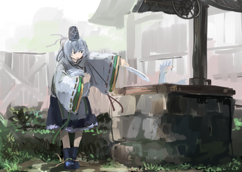 mononobe no futo and okiku (touhou) drawn by ichiba_youichi