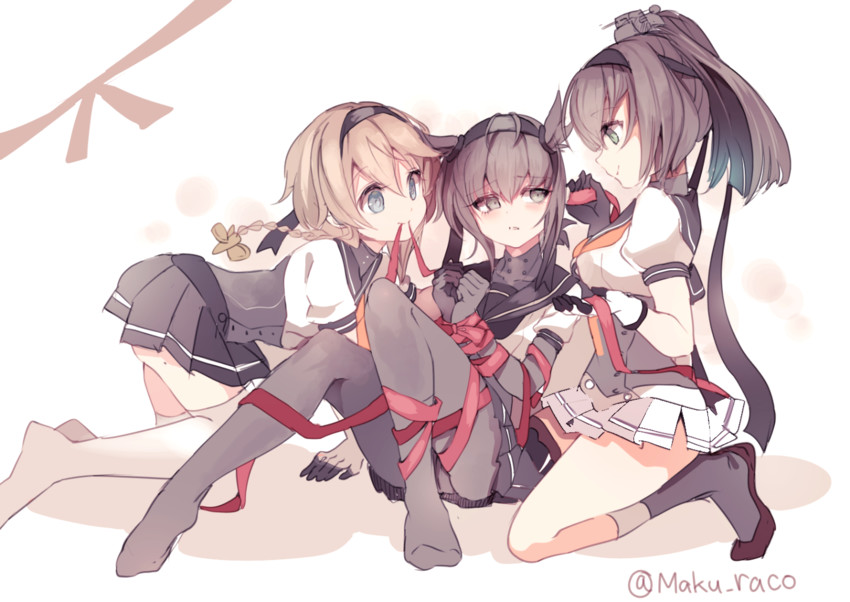 hatsuzuki, akizuki, and teruzuki (kantai collection) drawn by cis_(carcharias)