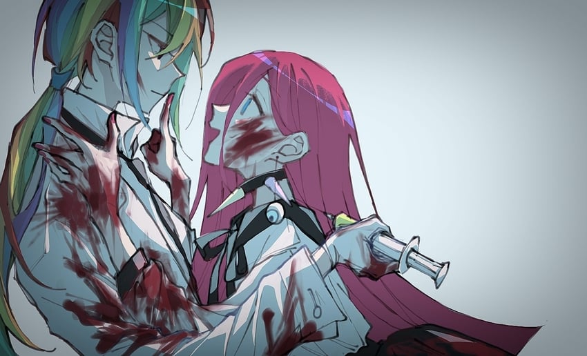 rainbow dash, pinkie pie, and pinkamena diane pie (my little pony and 3 more) drawn by nanminghaian