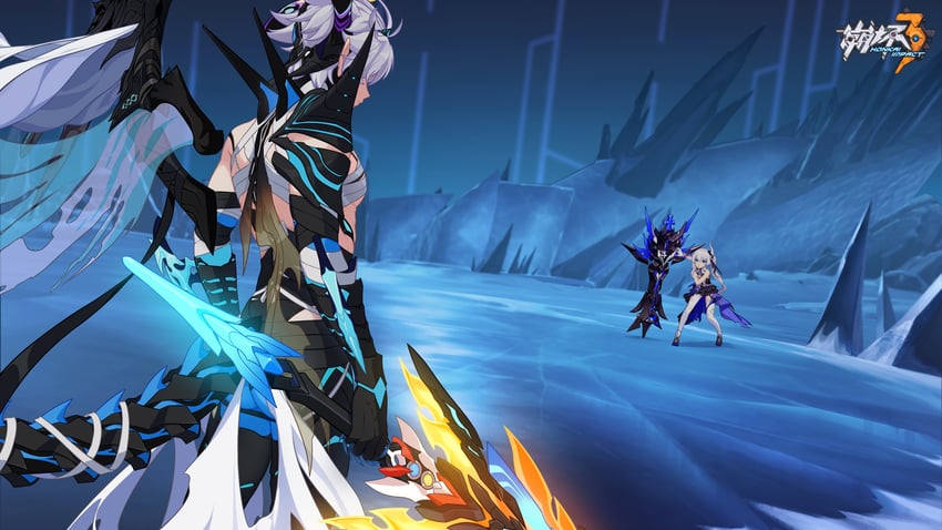 theresa apocalypse, kevin kaslana, and diabolic kevin (honkai and 1 more)
