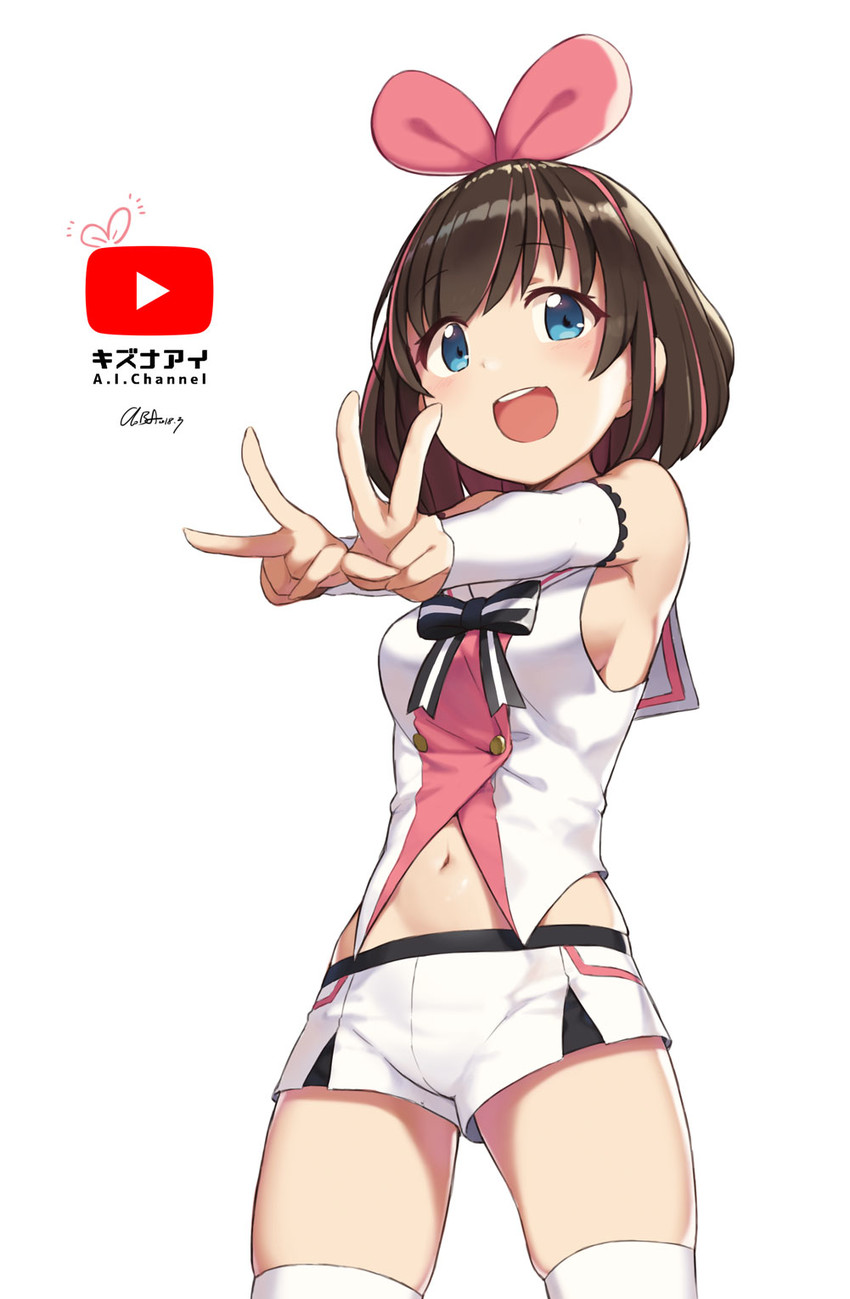 kizuna ai (kizuna ai inc. and 1 more) drawn by cloba