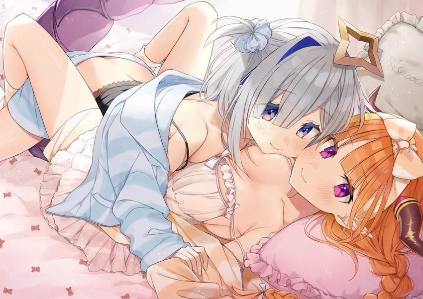 amane kanata and kiryu coco (hololive) drawn by omaru_(0marufestival)