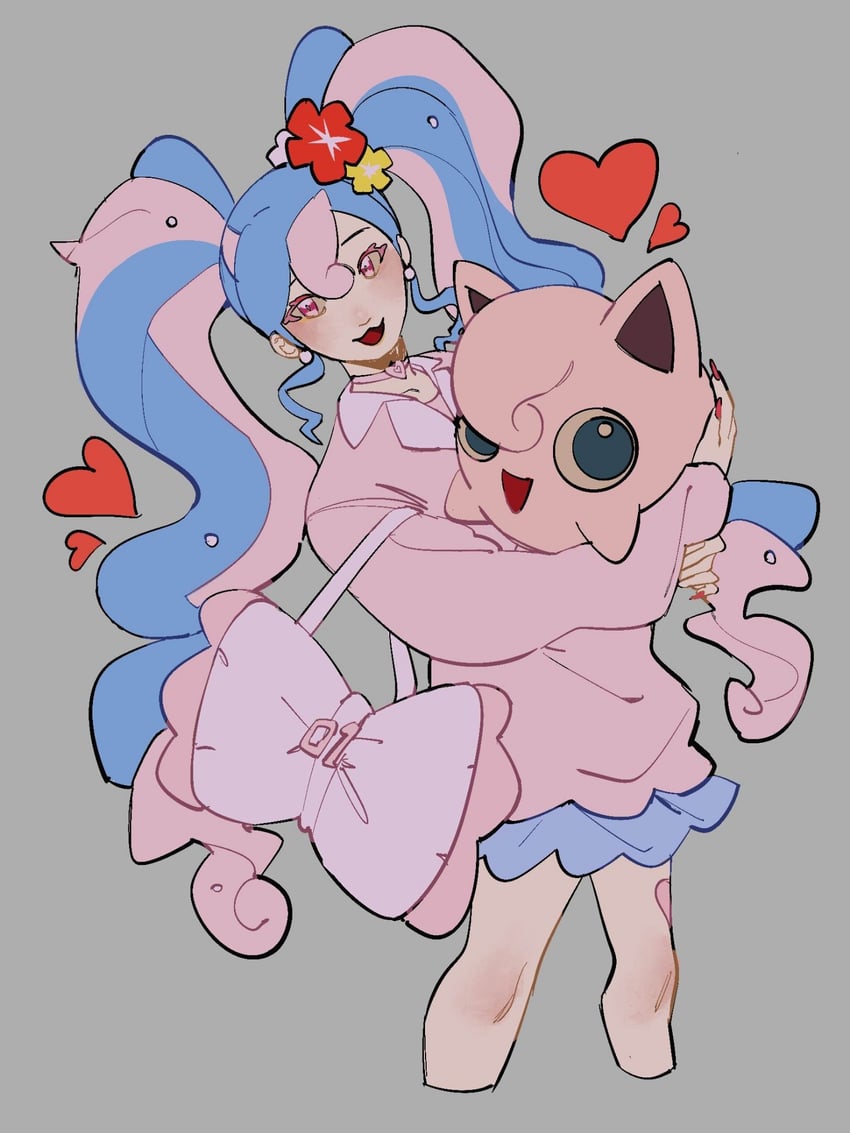 hatsune miku, jigglypuff, and fairy miku (pokemon and 2 more) drawn by mei_(manjunii)