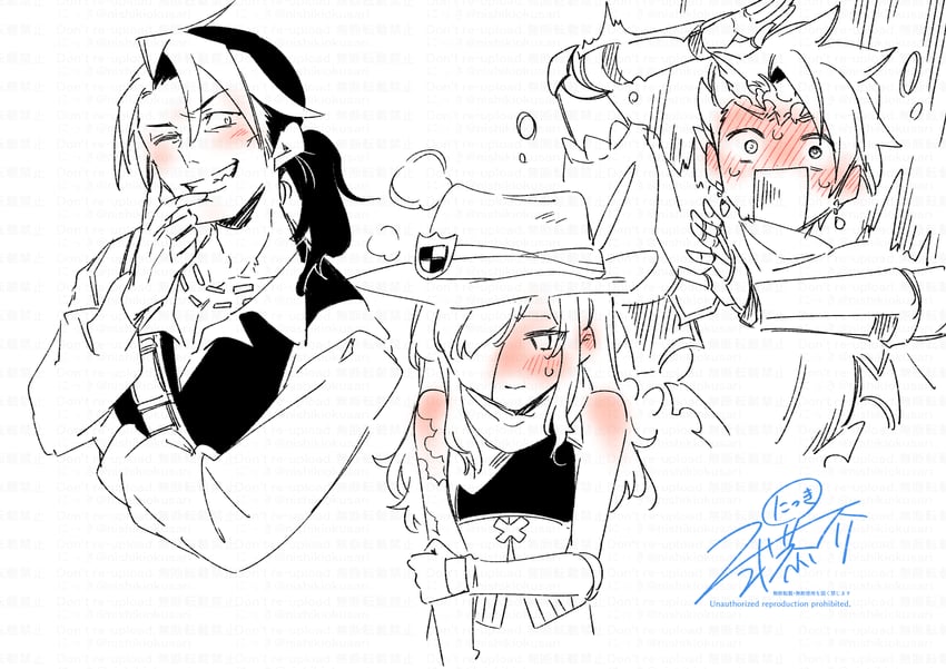 ranger, pirate, hero, pirate 3, ranger 4, and 1 more (sekaiju no meikyuu) drawn by nikki_kyousuke