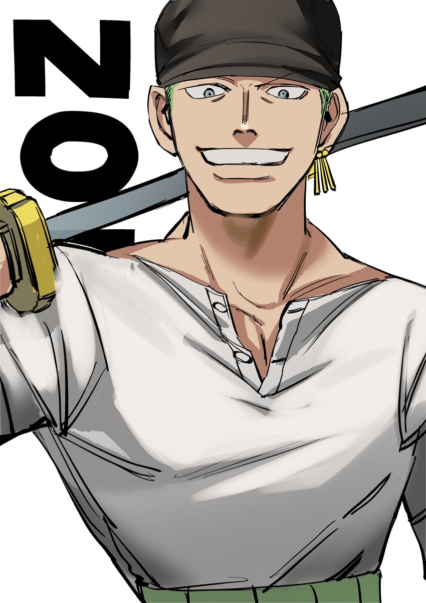 roronoa zoro (one piece) drawn by santagawa