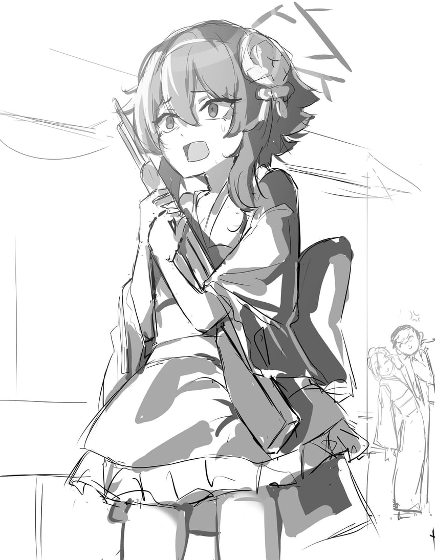 sensei, doodle sensei, mutsuki, and haruka (blue archive) drawn by sstthei