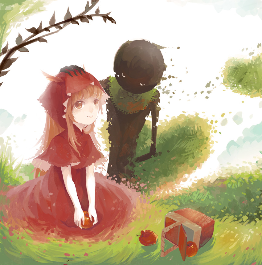 little red riding hood, alice, and deemo (little red riding hood and 2 more) drawn by shokujin_hatefukuchuu