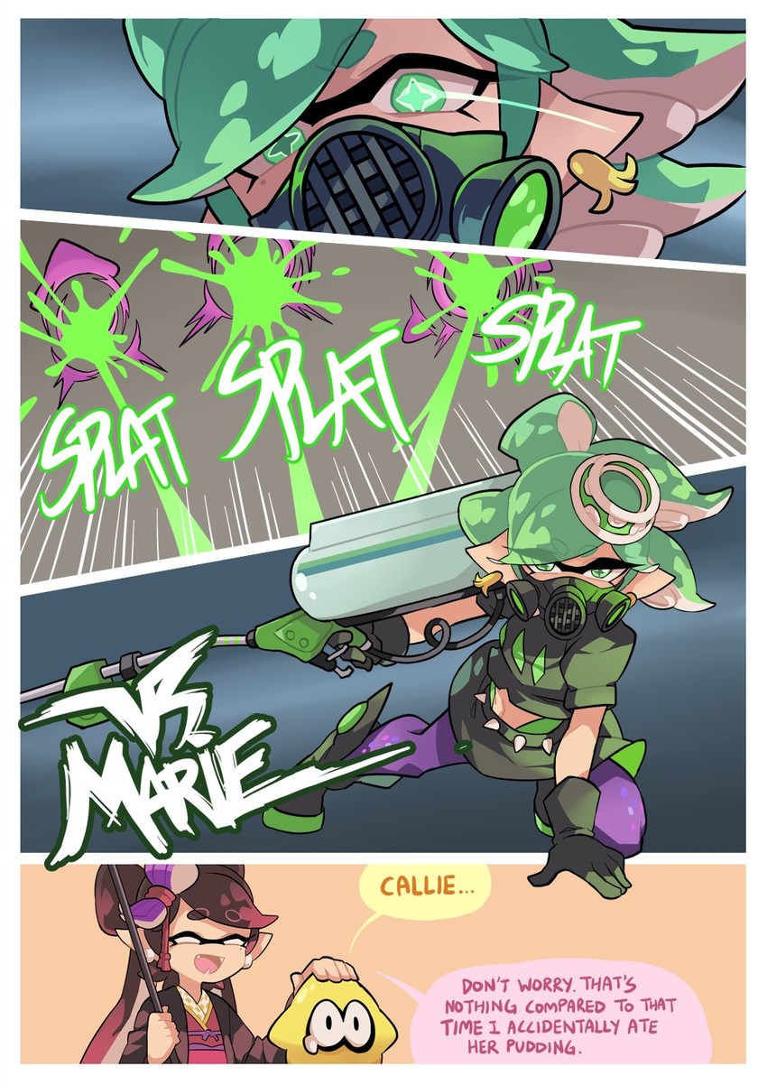 marie and callie (splatoon and 1 more) drawn by gomipomi