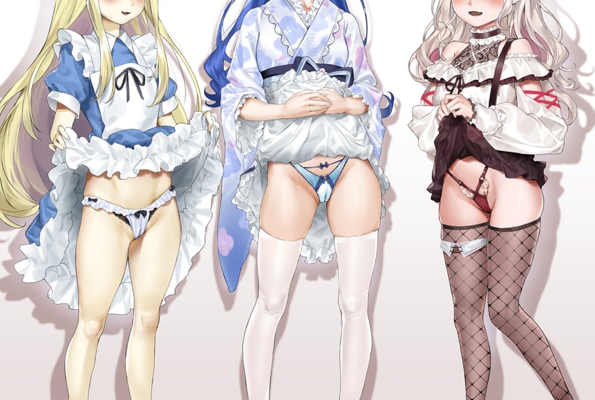 amamiya kokoro, mononobe alice, and naraka (nijisanji) drawn by kuroi_suna