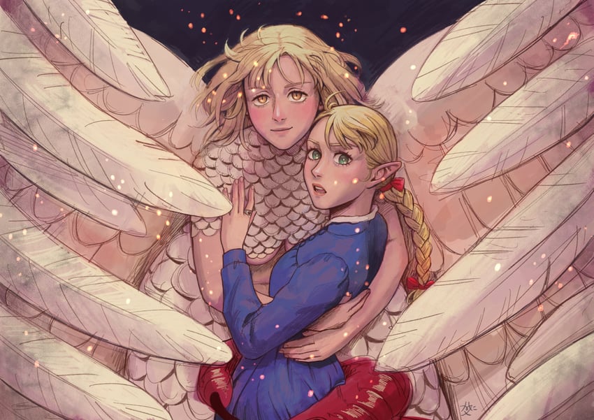 marcille donato, falin touden, and sophie hatter (dungeon meshi and 1 more) drawn by desapyr