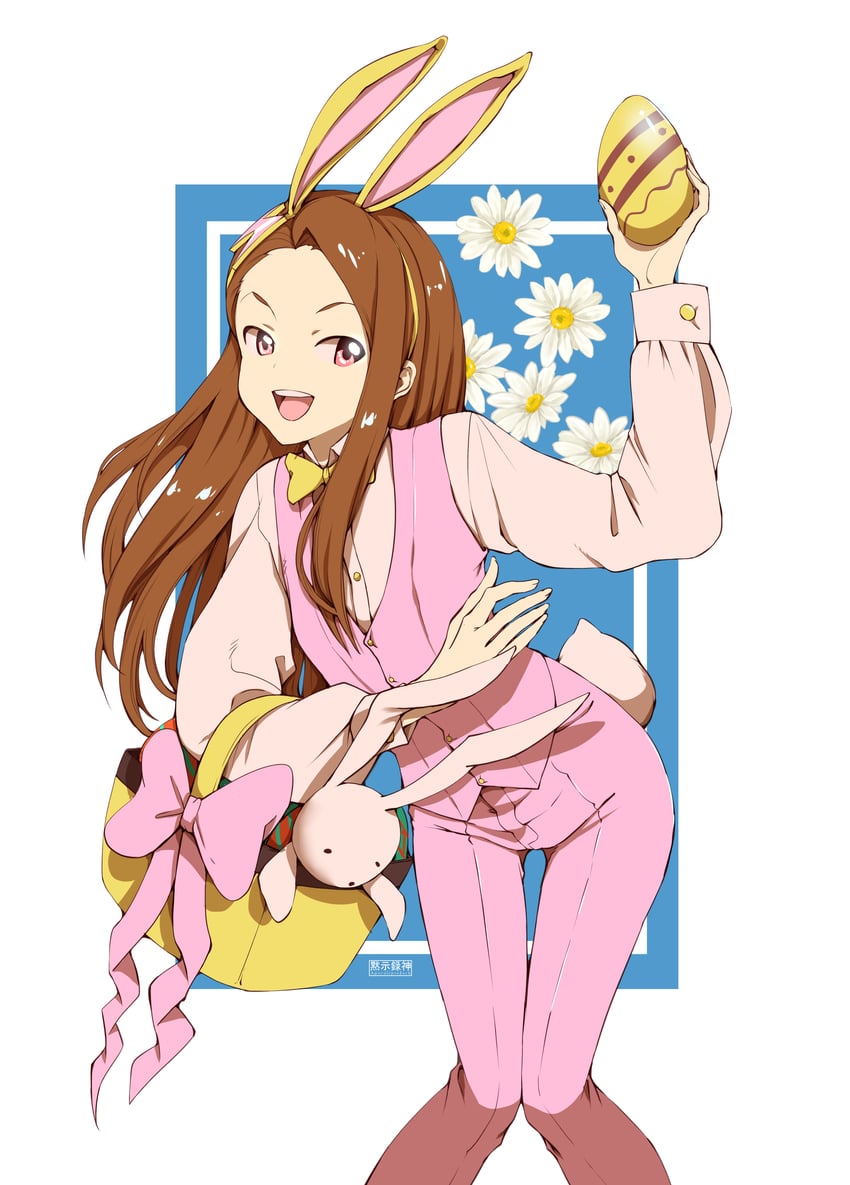 minase iori and usa-chan (idolmaster) drawn by apocalipsejack