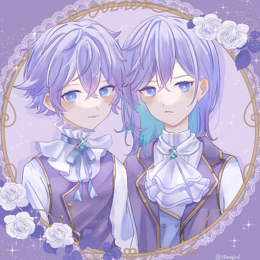 yatonokami kanata and yatonokami nayuta (paradox live) drawn by miya_(38magical)