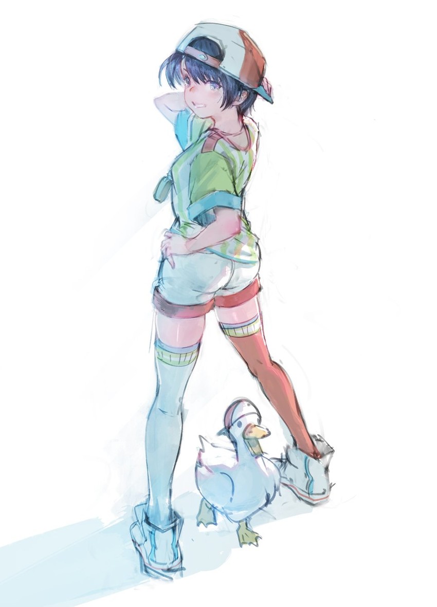 oozora subaru and subaru duck (hololive) drawn by gigapuri