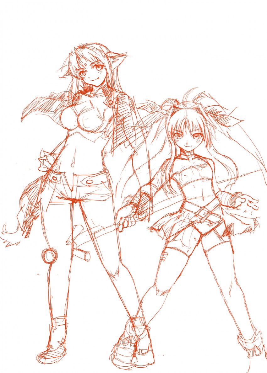 fate testarossa and arf (lyrical nanoha and 1 more) drawn by hoshino_koe