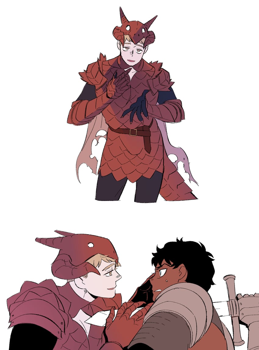 laios touden and kabru (dungeon meshi) drawn by daki_info